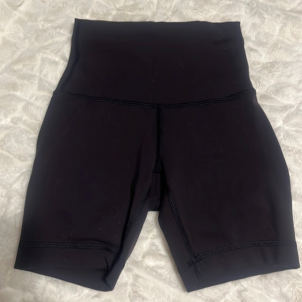Black lululemon bike shorts, size 0, good used condition